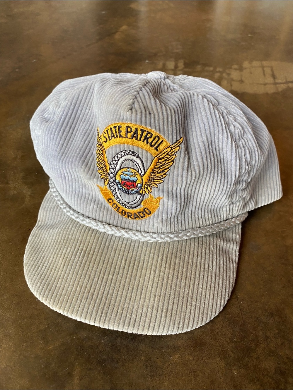 VTG 80s Colorado State Patrol Embroidered Corduroy Cap
